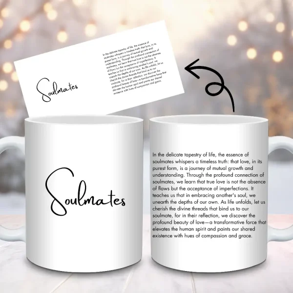 Soulmates Mug Sublimation Design, 11oz and 15oz Mug PNG Wrap, True Love Gift Cup Wrap PNG Digital Download, Valentains Day Mug M47