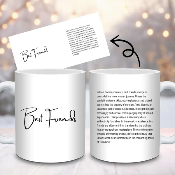 Best Friends Mug Sublimation Design, 11oz and 15oz Mug PNG Wrap, Best Friend Gift Cup Wrap PNG Digital Download, Bestie Mug M90