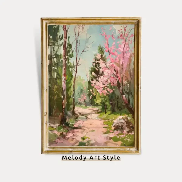Vintage Poster Spring Painting Landscape Wall Art Farmhouse Wall Decor Oil Painting Downloadable Art Botanical Print Digital Download P18